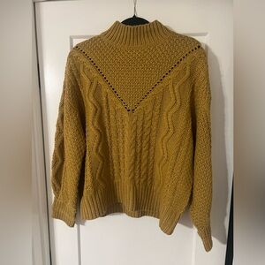 Cozy Mustard Cable Knit Sweater